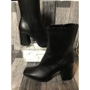 Black Leather Combat Boots